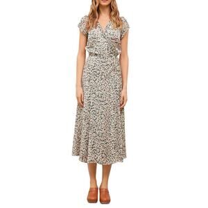 NWT Gerard Darel Swann Floral Print Wrap Midi Dress Size 40